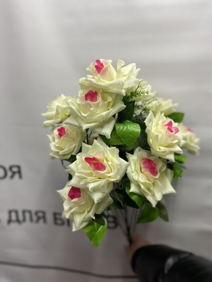 Штучні квіти Букет Троянда шовк ОА02151  15 голів