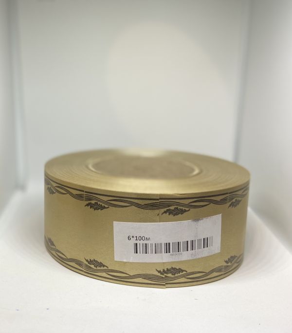 Стрічка Флористична 5 см Підпис Золото Лоза