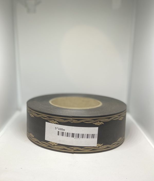 Стрічка Флористична 5 см Підпис Чорна Орнамент