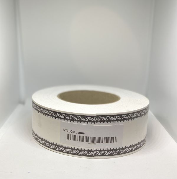 Стрічка Флористична 5 см Підпис Біла Орнамент