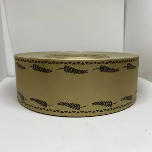 Стрічка Флористична 5 см Підпис Золото Колосок