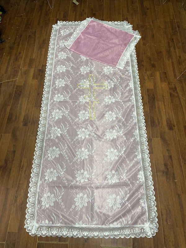 Ритуальні товари Ритуальний комплект тюлевий Рожевий RB1010422350101 85-200 см