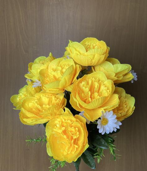 Штучні квіти Букет Піон з Ромашкою  12 голів VV00186105
