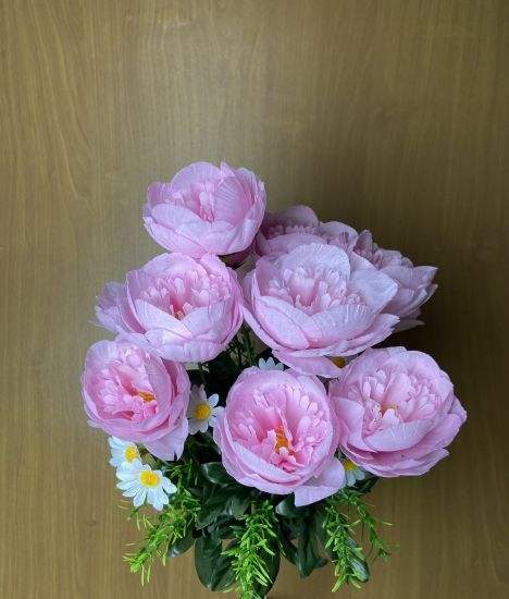 Штучні квіти Букет Піон з Ромашкою  12 голів VV00186105