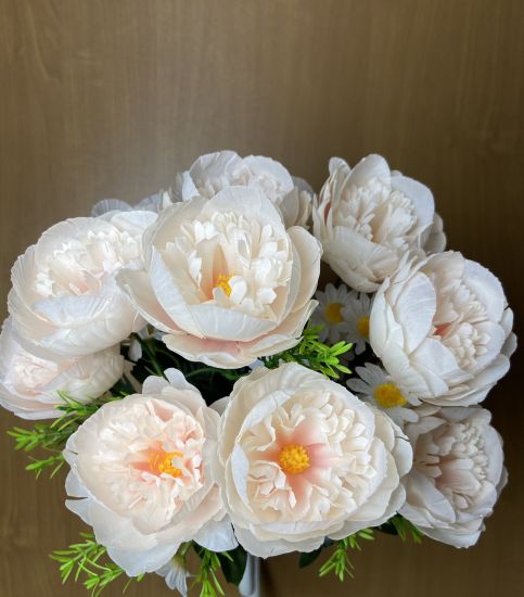 Штучні квіти Букет Піон з Ромашкою  12 голів VV00186105