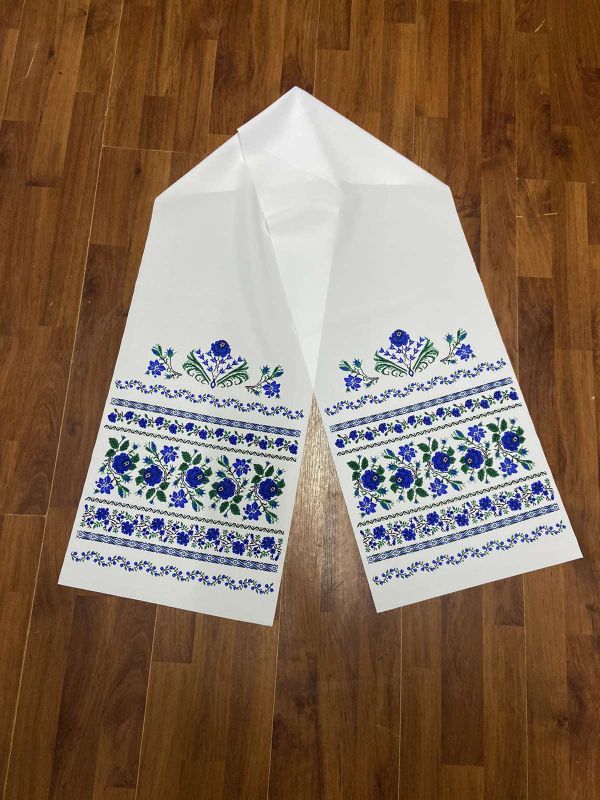 Ритуальні товари Рушник Габардин 200*40 см Орнамент 2 Троянда мілка