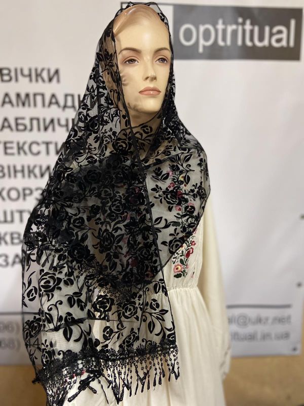 Ритуальні товари Шарф OP6276103 Троянда 150*40 см