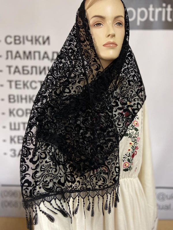 Ритуальні товари Шарф OP6276102 Вензель  150*40 см