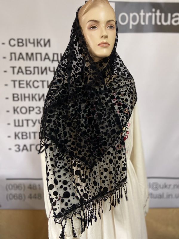 Ритуальні товари Шарф OP6276101 Горошок  150*40 см