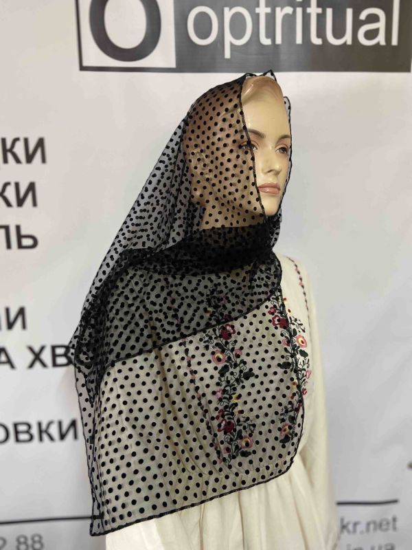 Ритуальні товари Шарф Велюр ОР4910155 Горошок 1 150*40 см