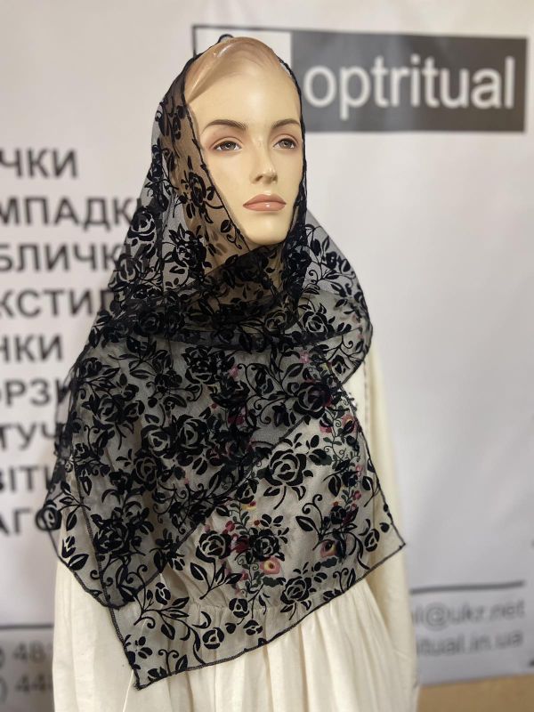 Ритуальні товари Шарф Велюр Троянда  ОР00435610 150*35 см