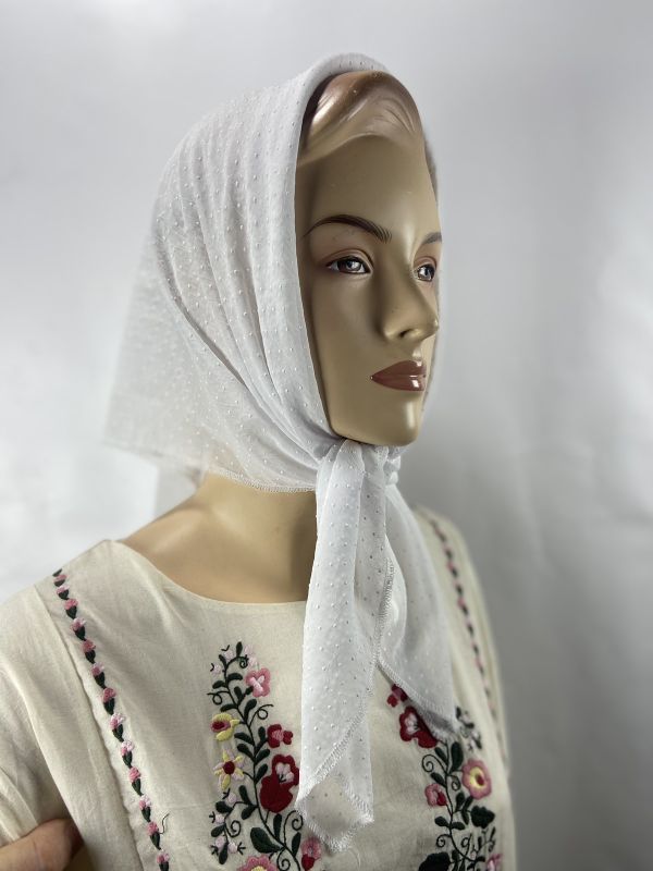 Платок Шифон  012078 75-75 см Білий