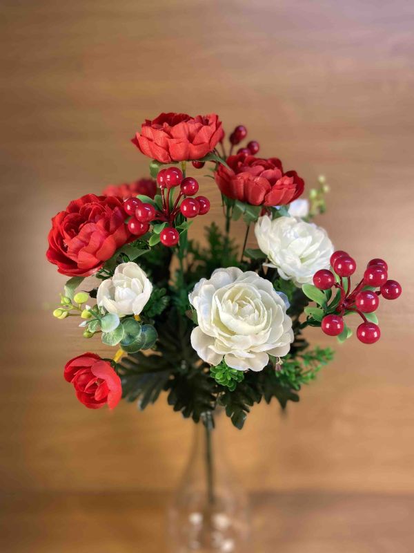 Штучні квіти Букет Камелія Ягода  13 голів Оа0022205